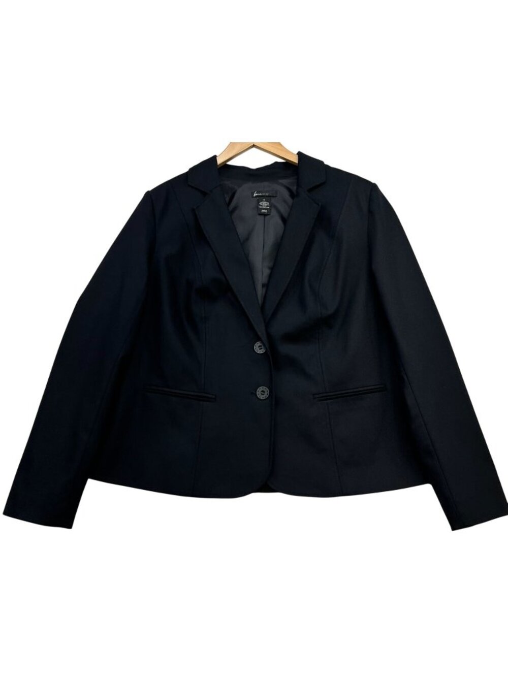 Lane Bryant Women's Classic Two-Button Blazer Long Sleeve Size 18 Black Solid